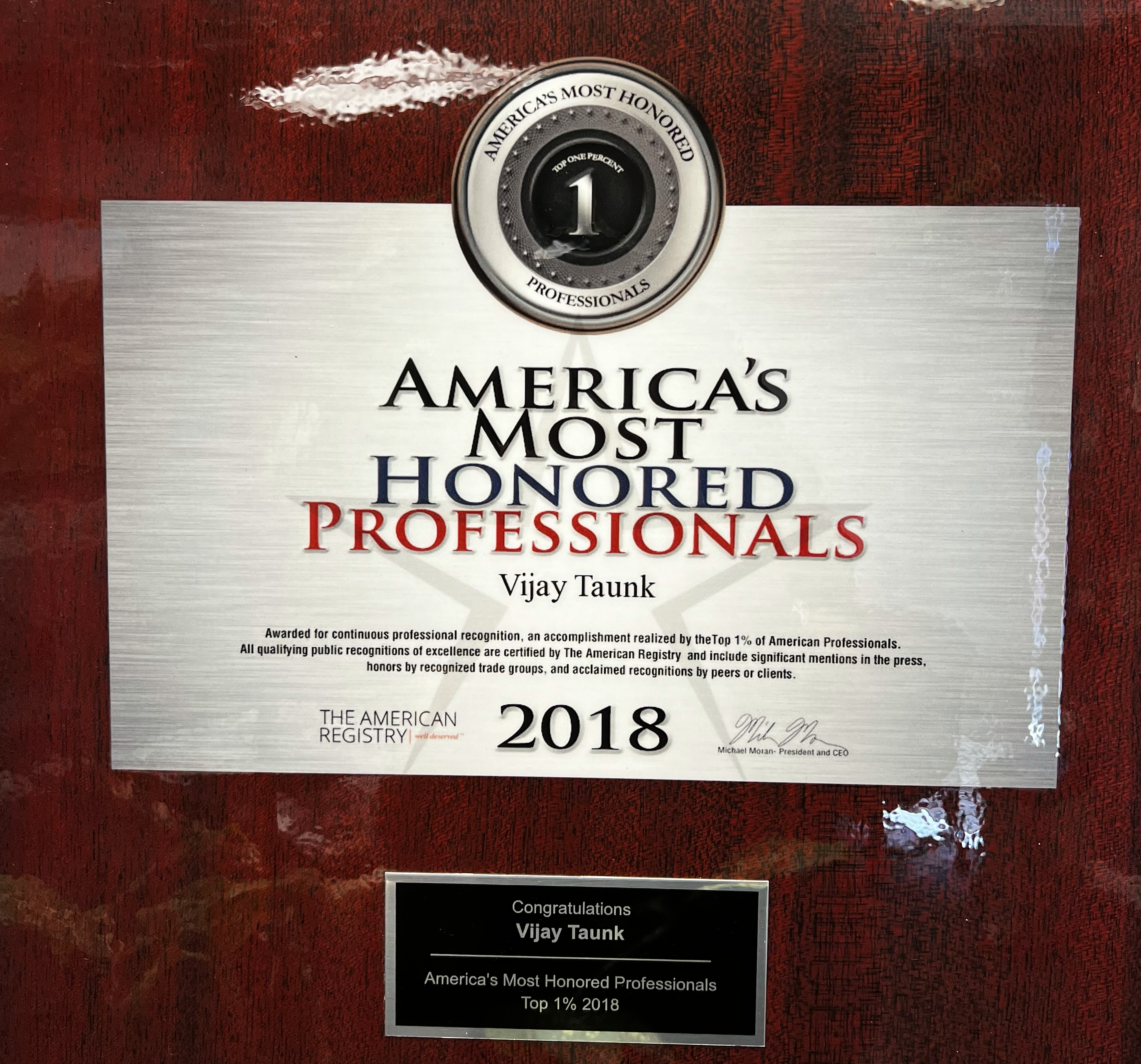 2018 American's Most Honored Professionals